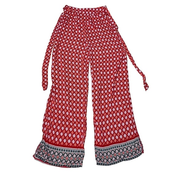 Cider wide leg pants geometric print high waist palazzo Small - Picture 3 of 5